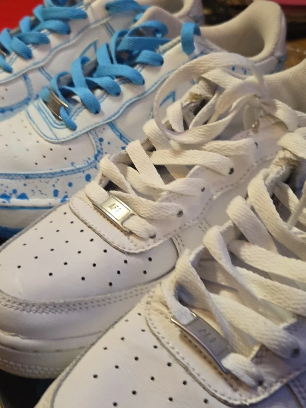 Nike Kids White Sneakers with Light Blue Accent Details